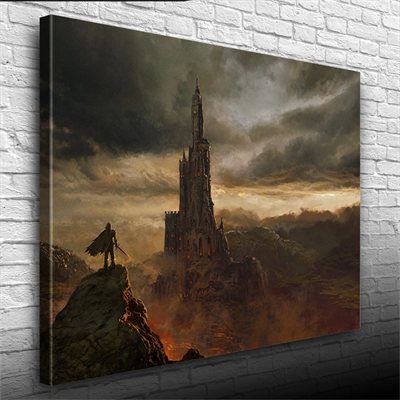 Fantastik Kayalıklara Oyulmuş Tarihi Kale Kanvas Tablo 50 x 70
