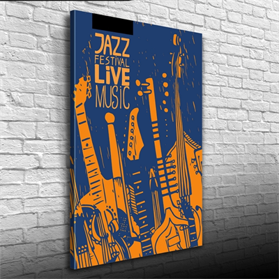 Festival Afişi Siyah Turuncu Renklerde Kanvas Tablo 50 x 70