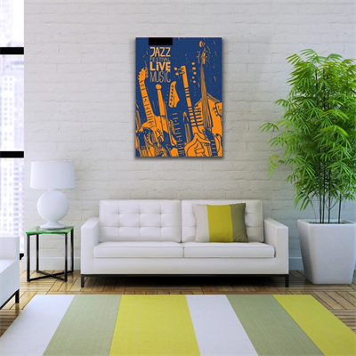 Festival Afişi Siyah Turuncu Renklerde Kanvas Tablo 50 x 70