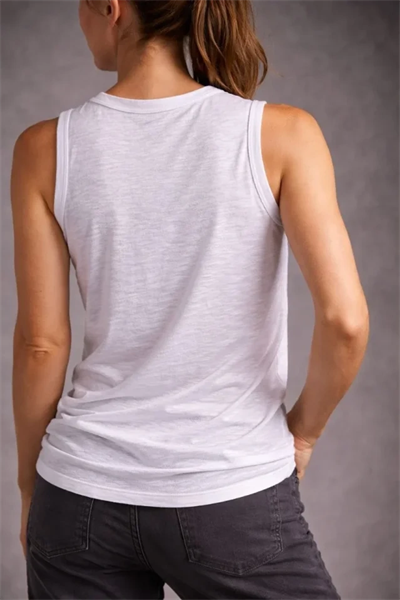 Flamlı Kumaş Sıfır Kolsuz Atlet  Basic Spor Üst, Günlük Ve Fitness Kullanımına Uygun - Beyaz