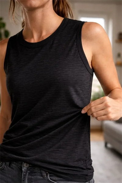 Flamlı Kumaş Sıfır Kolsuz Atlet Basic Spor Üst, Günlük Ve Fitness Kullanımına Uygun - Siyah