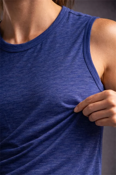 Flamlı Kumaş Sıfır Kolsuz Atlet Basic Spor Üst, Günlük Ve Fitness Kullanımına Uygun - İndigo