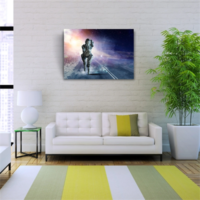 Futuristik , İnsansı Robot , Mavi Tonlar Kanvas Tablo 50 x 70