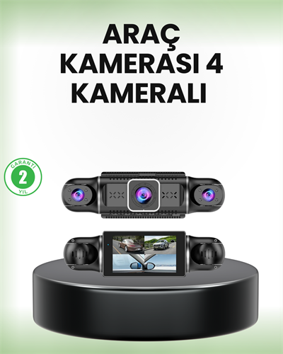 GPS’li 4 Kameralı Araç İç Dış Kayıt Sistemi 1080P WiFi Destekli