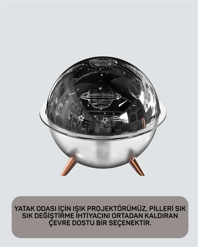 Galaksi ve Yıldız Efektli Nemlendirici Işık Projektörü