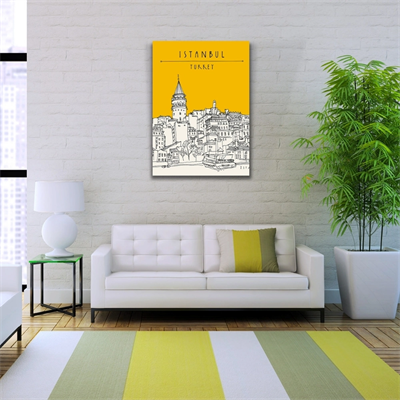 Galata Kulesi Silueti Kanvas Tablo 50 x 70
