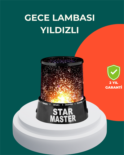 Galaxy Efektli LED Yıldız Projektör Renk Değiştirmeli Oda Aydınlatması