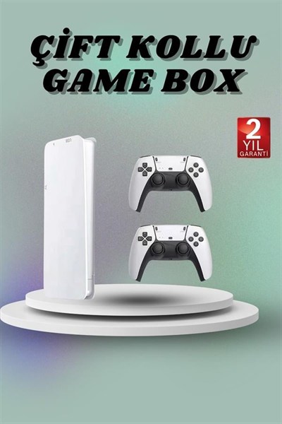Game Box 3D Çift Oyun Kollu 4K HD Ekran 20000den Fazla Oyun Seçeneği 2.4G Kablosuz