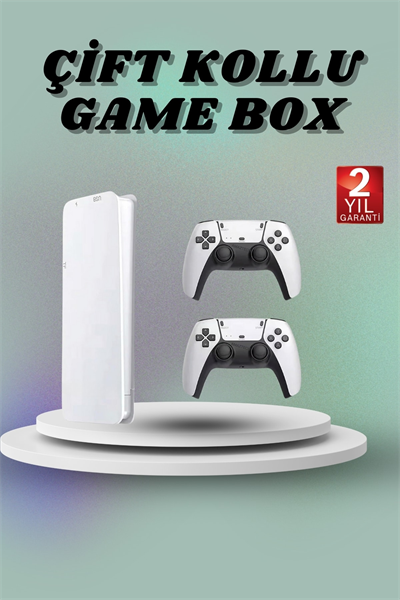 Game Box 3D Çift Oyun Kollu 4K HD Ekran 20000den Fazla Oyun Seçeneği 2.4G Kablosuz