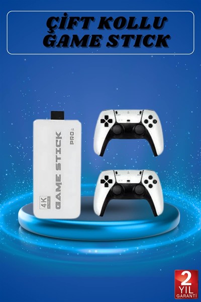 Game Stick 4K Retro Çift Kollu Atari Oyunlari +20000 Oyunlu Konsol Nostalji