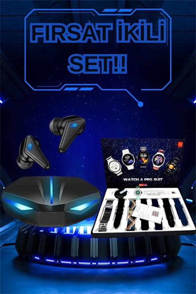 Gamer Kulaklık ve Çok Kordonlu Akıllı Saat Gürültü Önleyici GPS Desteği