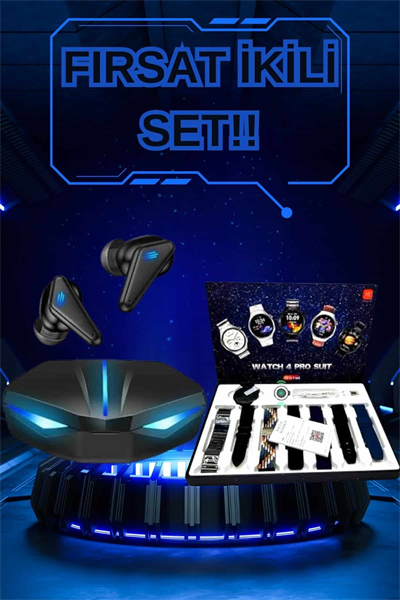 Gamer Kulaklık ve Çok Kordonlu Akıllı Saat Gürültü Önleyici GPS Desteği