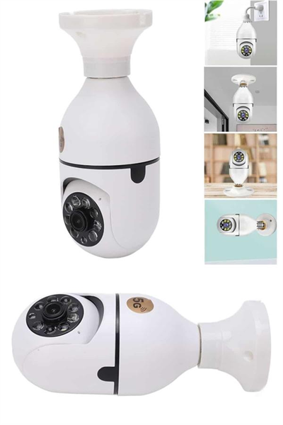 Gece Görüşlü Akıllı Dönebilen Ev Kamerası Ampül Kamera