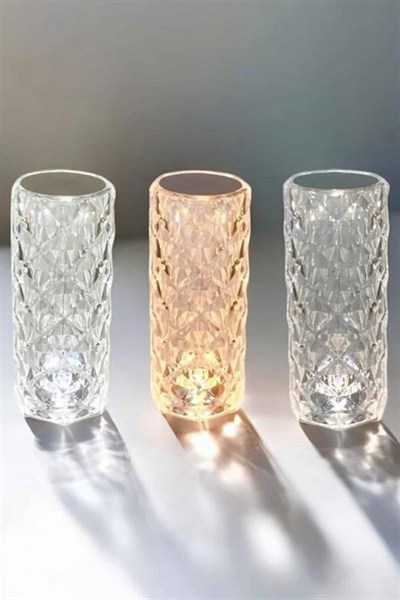Gece Lambası Kristal Lamba Dokunmatik Şarjlı Hediyelik
