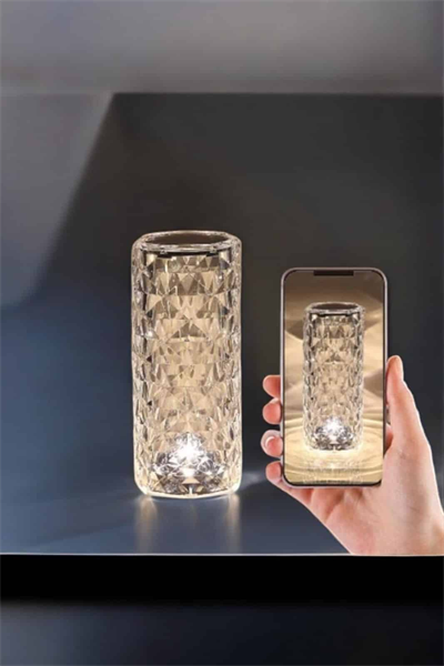 Gece Lambası Kristal Lamba Dokunmatik Şarjlı Hediyelik