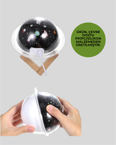 Gece lambası özellikli taşınabilir nemlendirici ve aromaterapi cihazı USB girişli