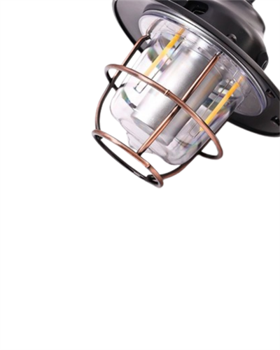 Geometrik Tasarımlı Vintage Kamp Lambası – Type-C Şarj, Ayarlanabilir Parlaklık