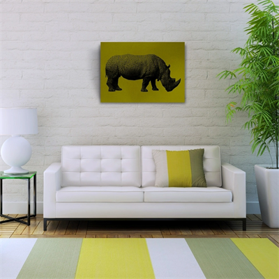 Gergedan , Hipopotam Soyut Çalışma Kanvas Tablo 50 x 70