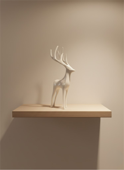 Geyik Figürü Beyaz Modern Salon ve Raf Dekoru