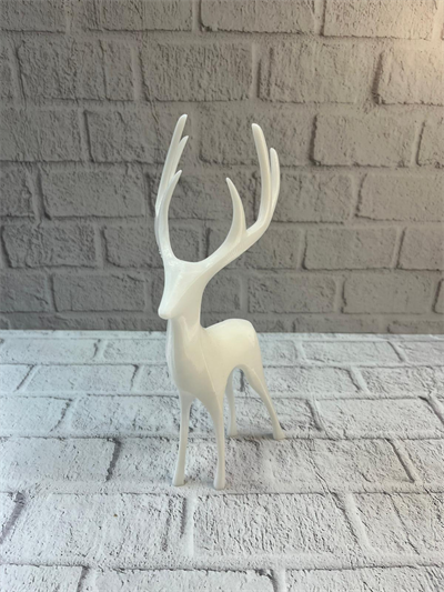 Geyik Figürü Beyaz Modern Salon ve Raf Dekoru