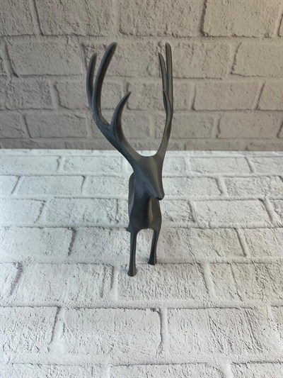 Geyik Figürü Gri Modern Salon ve Raf Dekoru