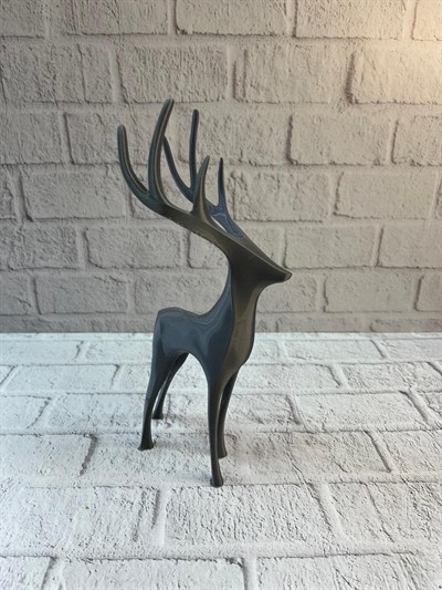 Geyik Figürü Gri Modern Salon ve Raf Dekoru