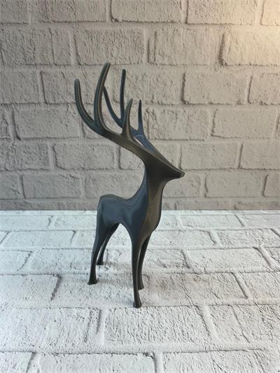 Geyik Figürü Gri Modern Salon ve Raf Dekoru