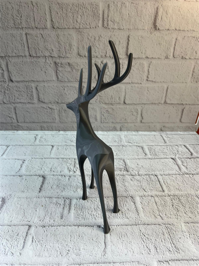 Geyik Figürü Gri Modern Salon ve Raf Dekoru