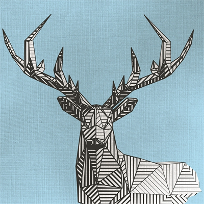 Geyik Temalı Soyut Çalışma Kanvas Tablo 50 x 70