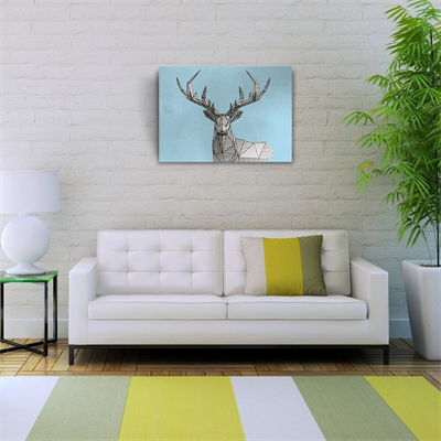 Geyik Temalı Soyut Çalışma Kanvas Tablo 50 x 70