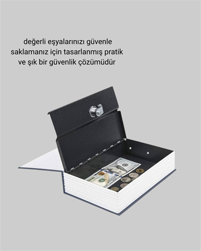 Gizli Kitap Kasa – Metal Gövdeli, Anahtarlı