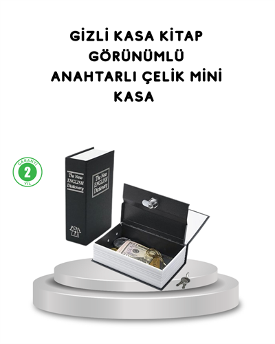 Gizli Kitap Kasa – Metal Gövdeli, Anahtarlı