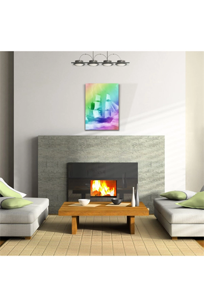 Gökkuşağı Gemi Canvas Tablo (50x70)