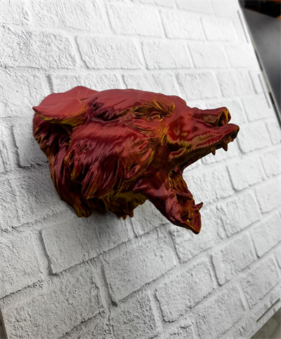 Gold Red Jaguar Başı Duvar Aksesuarı Asılabilir Dekoratif 20x16 cm