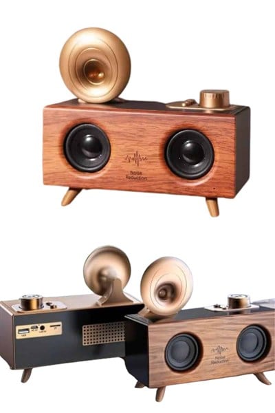 Gramafon Nostaljik Radyo Yüksek Ses Kalitesi USB TF Kart Aux