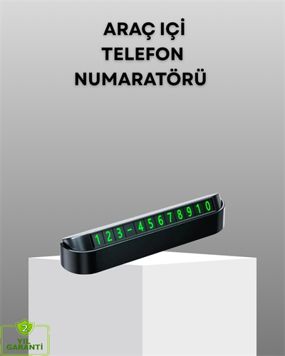 Gri Alüminyum Araç İçi Telefon Numaratörü – Dayanıklı, Modern ve Net Görünürlük Sağlayan Tasarım