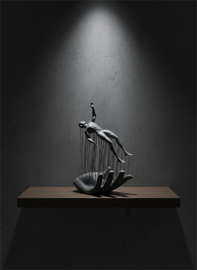 Gri El İnsan Figürü Minimal ve Anlamlı Dekoratif Biblo Modern Ev Dekorasyonu