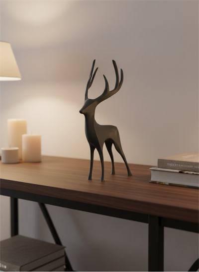 Gri Geyik Biblo Minimal Tasarım Şık Ev Aksesuarı