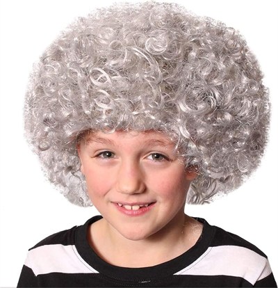Gri Renk Kabarık Bonus Peruk Afro Takma Saç