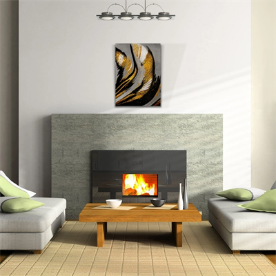 Gri ve Altın Rengi Dekoratif Kanvas Tablo 50 x 70