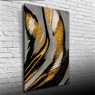 Gri ve Altın Rengi Dekoratif Kanvas Tablo 50 x 70