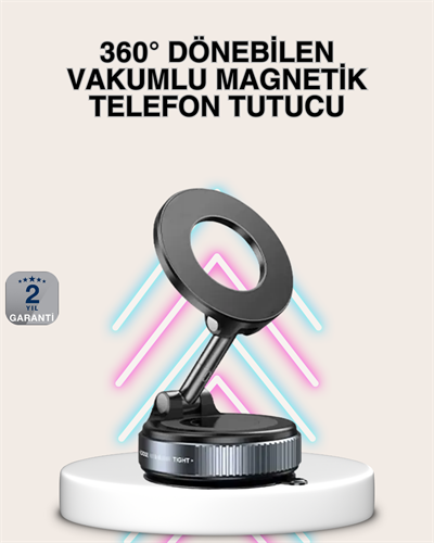Güçlü Mıknatıslı Vakumlu Araç Telefon Tutucu Alüminyum Gövde