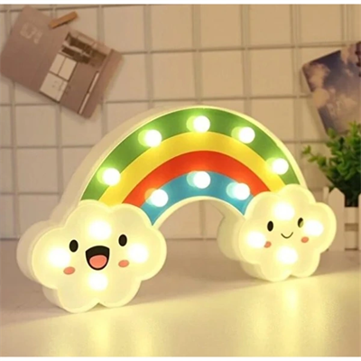 Gülen Bulutlu Gökkuşağı LED Gece Lambası