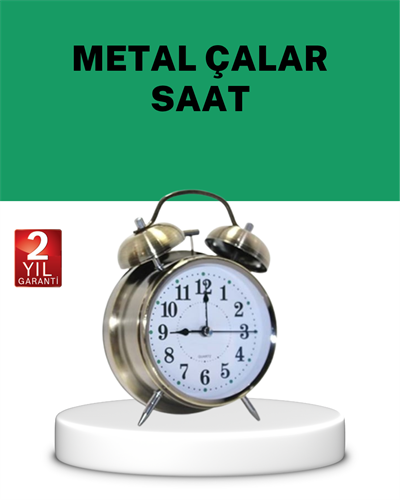 Gümüş Renkli Sessiz Işıklı Dekoratif Masa Üstü Çalar Saat Alarmlı