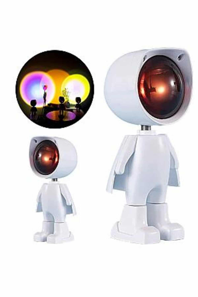 Gün Batımı Projektör Lamba Astronot Görünümlü Dekoratif Masa Lambası