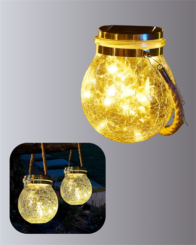 Güneş Enerjili Cam Sarkıt Bahçe Balkon Teras Aydınlatma 30 LED