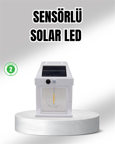 Güneş Enerjili Dış Mekan Sensörlü Duvar Lambası IP65 Su Geçirmez