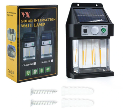 Güneş Enerjili Hareket Sensörlü Duvar Lambası