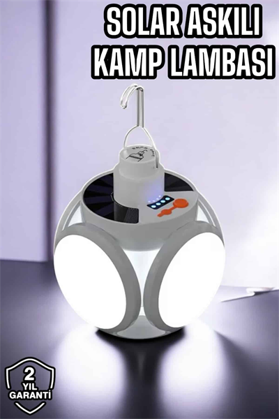 Güneş Enerjili Solar Aydınlatma Kamp Çadır Lambası Şarjlı Ampül Led Şarjlı El Feneri Işıldak