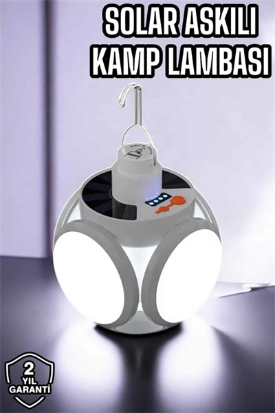 Güneş Enerjili Solar Aydınlatma Kamp Çadır Lambası Şarjlı Ampül Led Şarjlı El Feneri Işıldak